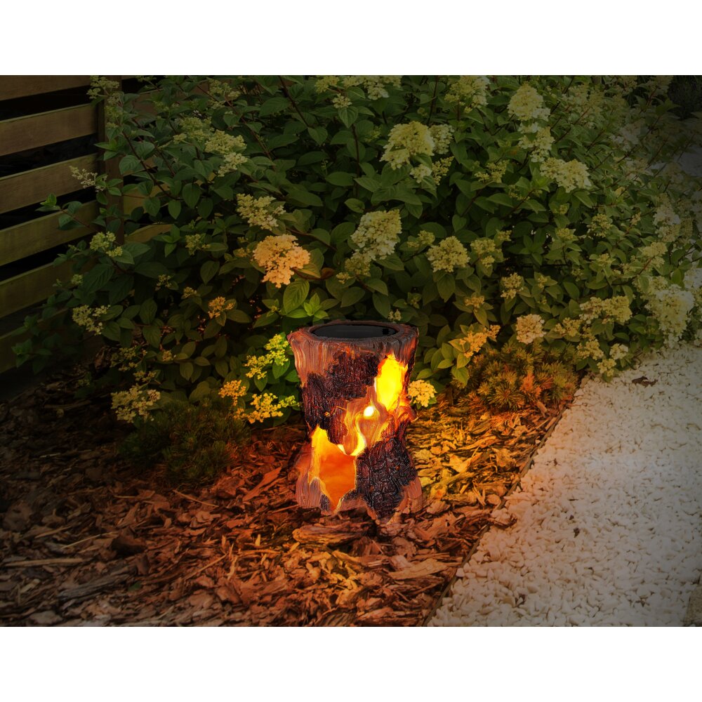 Globo BAUM Lampada solare LED Aspetto del legno, Bianco, 1-Luce main product photo