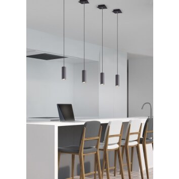 Zuoz Lampada a Sospensione Nero, 4-Luci Zuoz Lampada a Sospensione Nero, 4-Luci