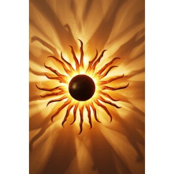 Holländer Sonne Applique Oro, Ottone, 2-Luci