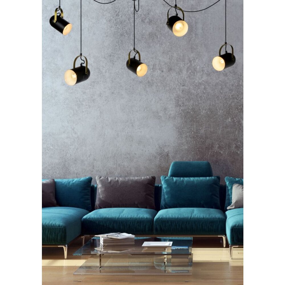 Lucide SWAPP Lampada a Sospensione Nero, 5-Luci main product photo