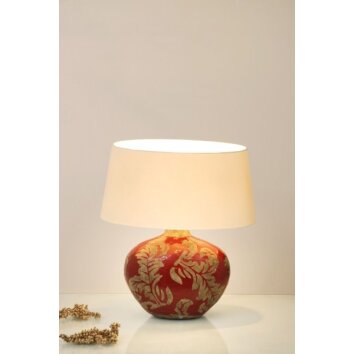 Holländer TOULOUSE OVAL Lampada da tavolo Beige, Rosso, 1-Luce