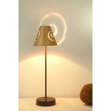 Holländer PICCOLA SCHERMO Lampada da tavolo Marrone, Oro, 1-Luce