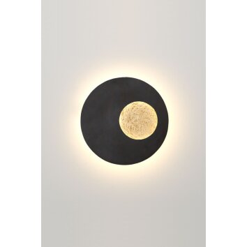 Holländer LUNA Applique LED Marrone, Oro, Nero, 1-Luce