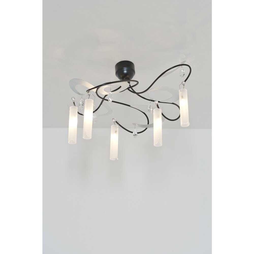 Holländer CASINO Plafoniera Nero, Argento, 5-Luci main product photo