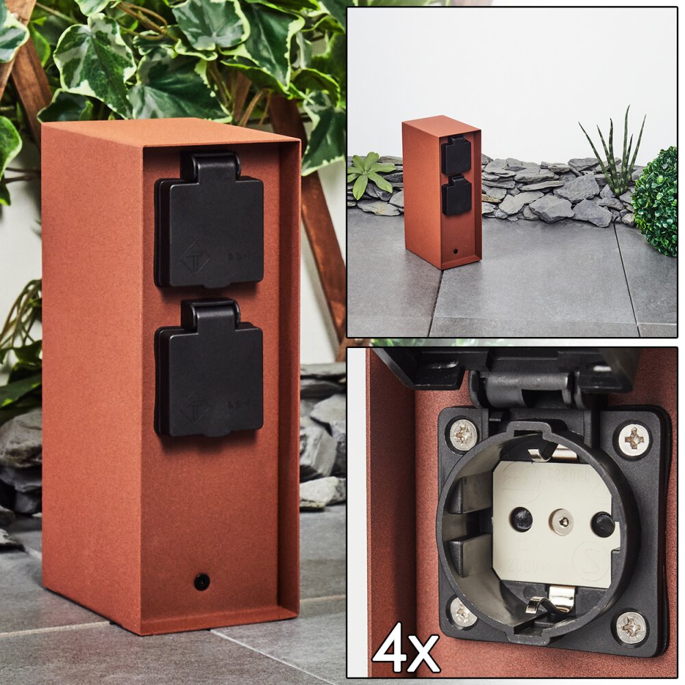 Abilene Presa elettrica esterna Ruggine, Nero main product photo