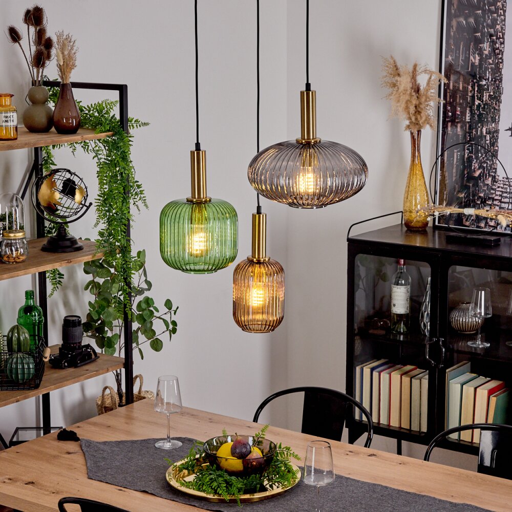 Goldenville Lampada a Sospensione Ottone, Nero, 3-Luci main product photo
