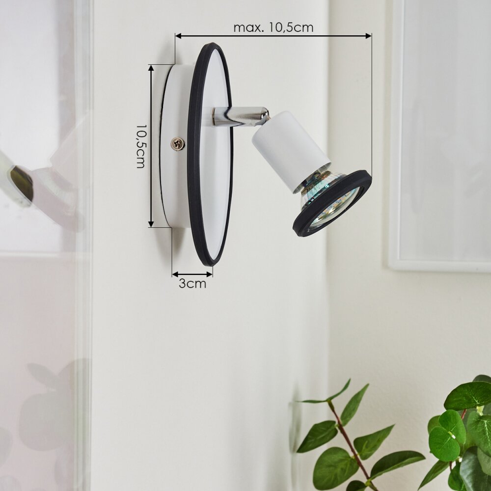 Cabri Applique LED Cromo, Nero, Bianco, 1-Luce