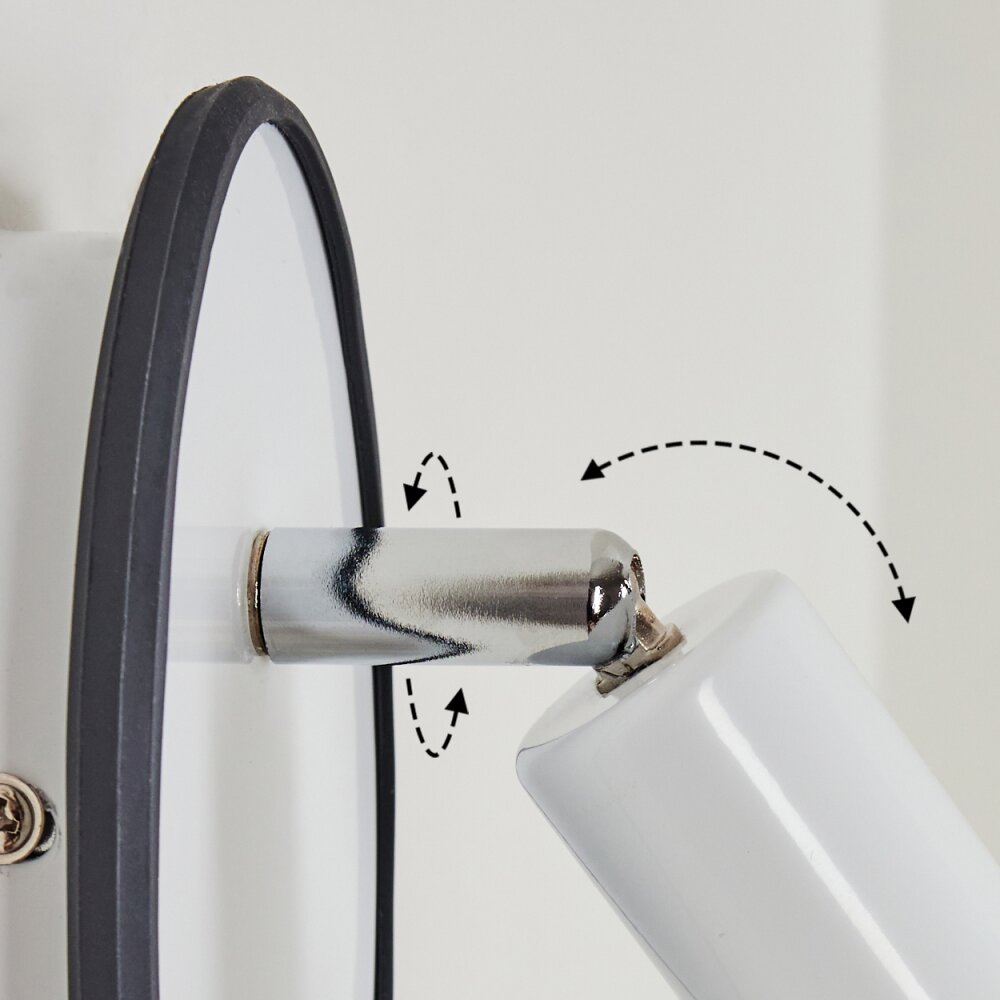 Cabri Applique LED Cromo, Nero, Bianco, 1-Luce