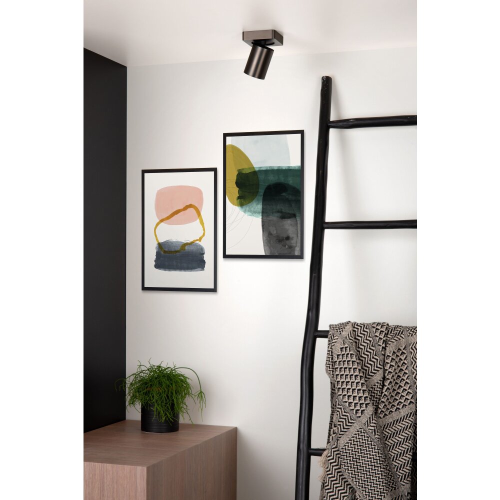 Lucide NIGEL Plafoniera LED Acciaio inox, Nero, 1-Luce main product photo