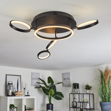 Carrisito Plafoniera LED Nero, 1-Luce