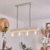 Tapso Lampada a Sospensione Legno chiaro, Bianco, 4-Luci