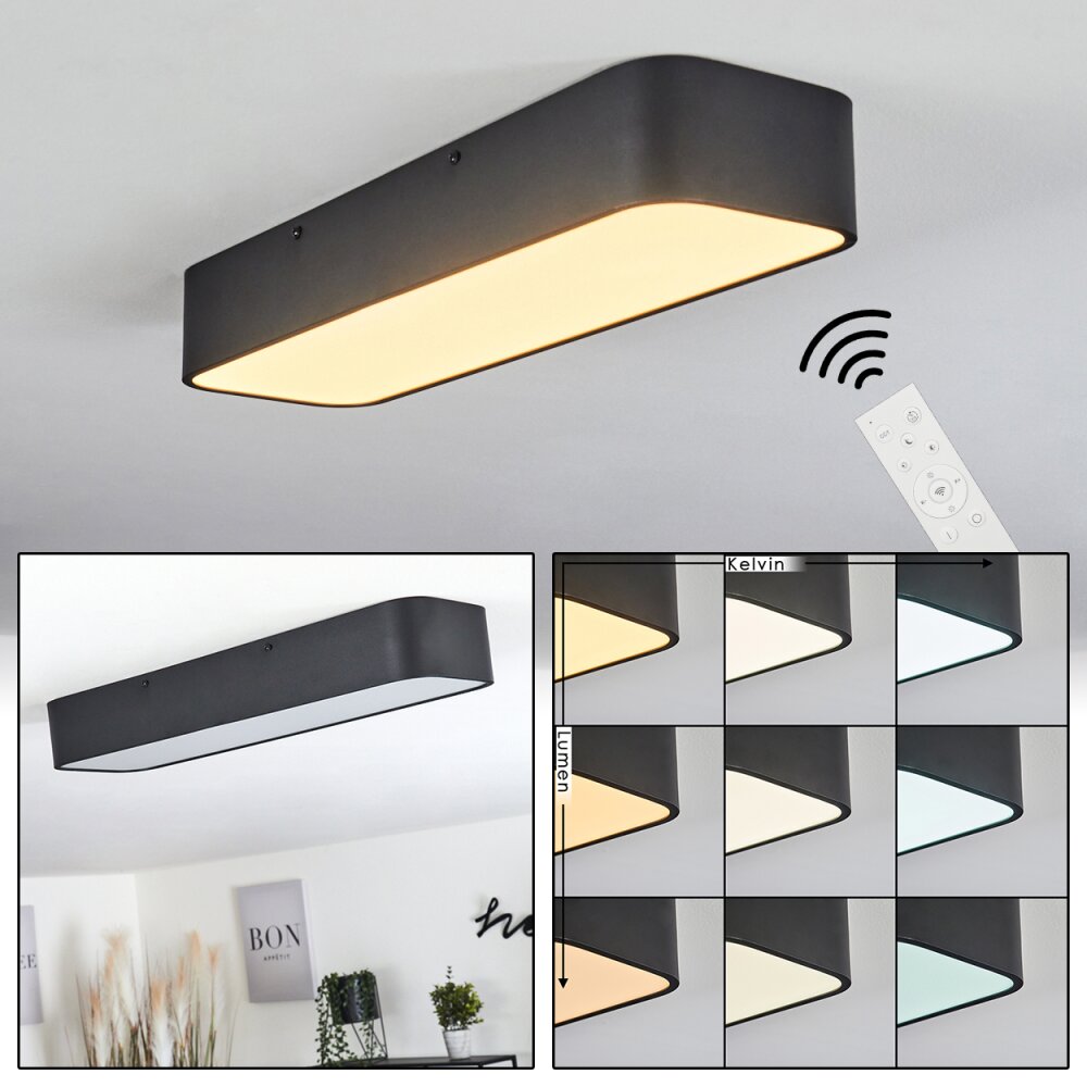 Iriondo Plafoniera LED Nero, 1-Luce, Telecomando main product photo