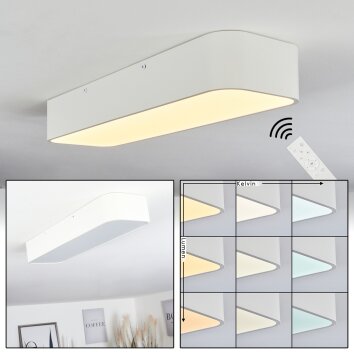 Iriondo Plafoniera LED Bianco, 1-Luce, Telecomando