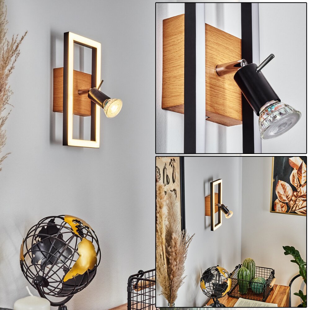 Deadwood Applique LED Marrone, Cromo, Aspetto del legno, 2-Luci main product photo