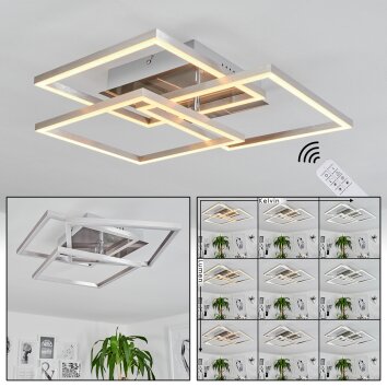 Oberegg Plafoniera LED Cromo, Nichel opaco, 1-Luce, Telecomando