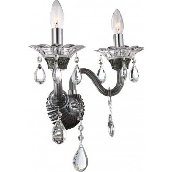 Globo DUNJA Applique Cromo, Trasparente, chiaro, 2-Luci