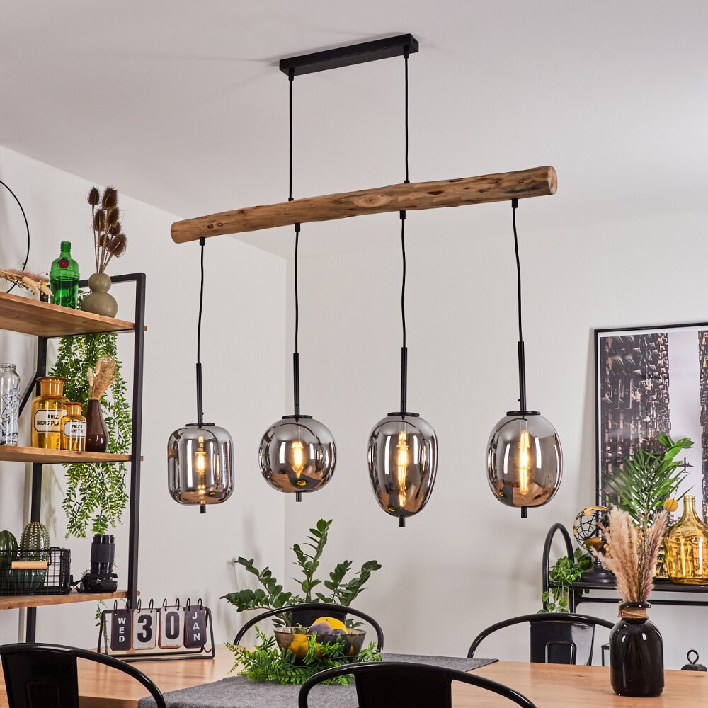Verbania Lampadario a sospensione Écru, Nero, 4-Luci main product photo