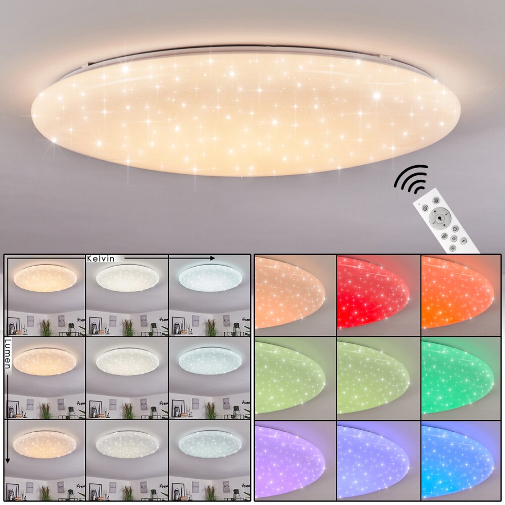 Mixta Plafoniera LED Bianco, 1-Luce, Telecomando, Cambia colore main product photo