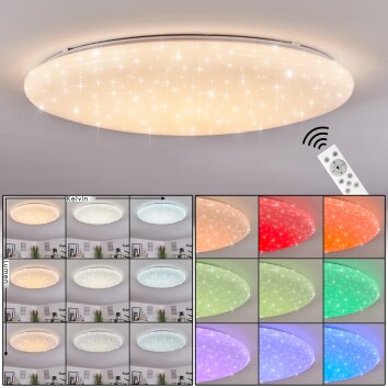 Mixta Plafoniera LED Bianco, 1-Luce, Telecomando, Cambia colore