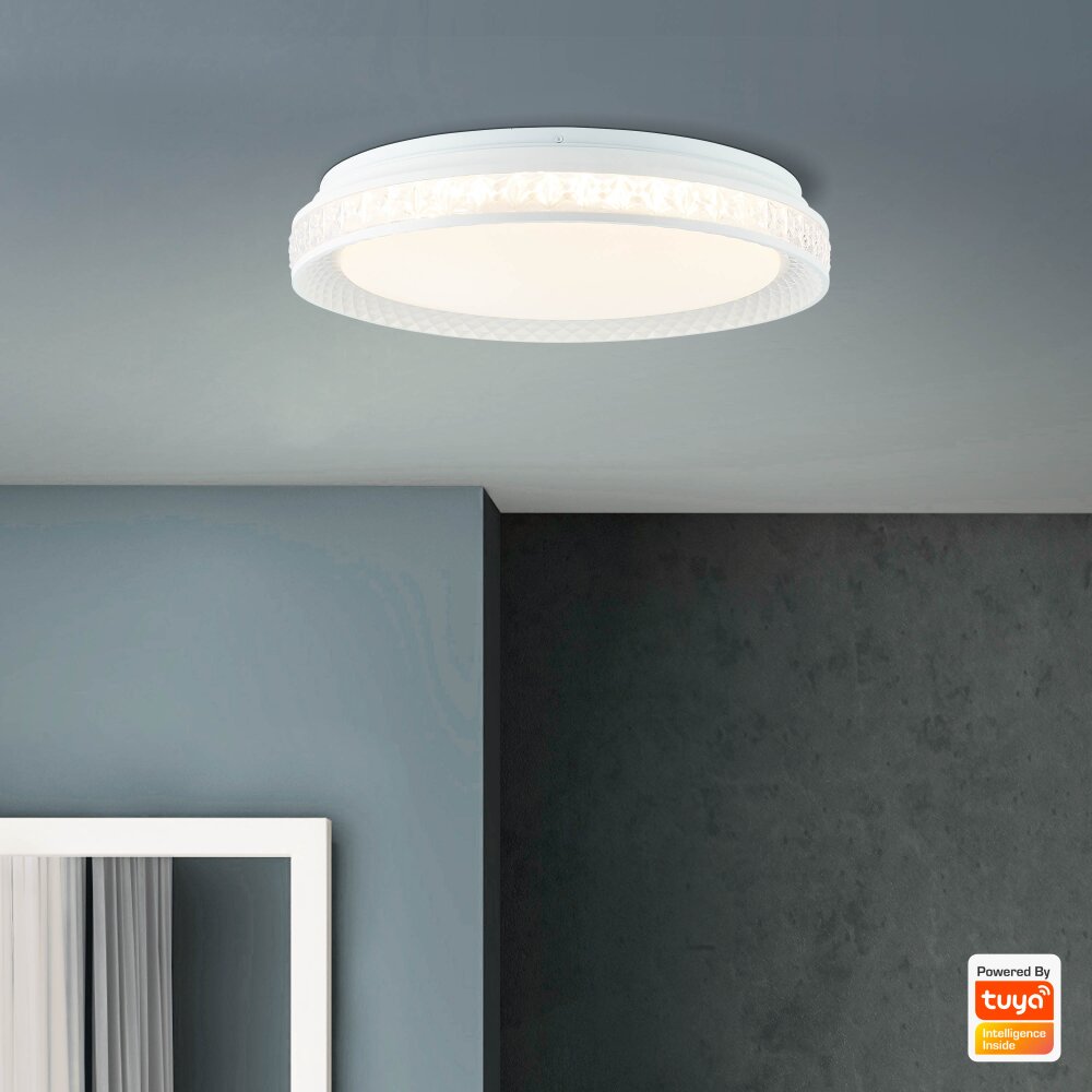 Brilliant Burlie Plafoniera LED Bianco, 1-Luce, Telecomando, Cambia colore main product photo