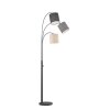 Fischer & Honsel Shade Lampada da terra Nero, 3-Luci