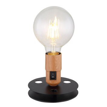 Globo JOHANNA Lampada da tavolo Aspetto del legno, Nero, 1-Luce Globo JOHANNA Lampada da tavolo Aspetto del legno, Nero, 1-Luce