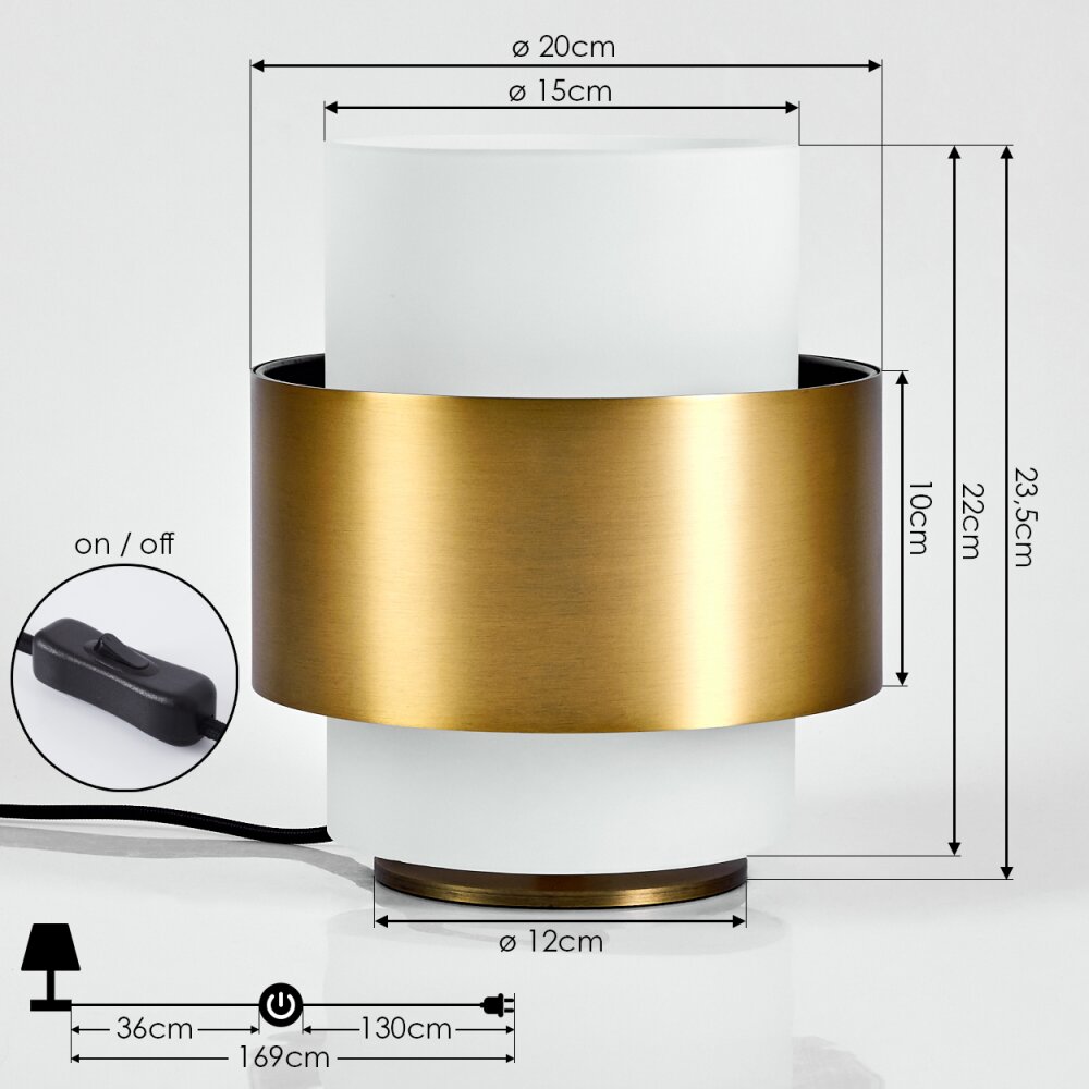 Vegreville Lampada da tavolo Ottone, 1-Luce