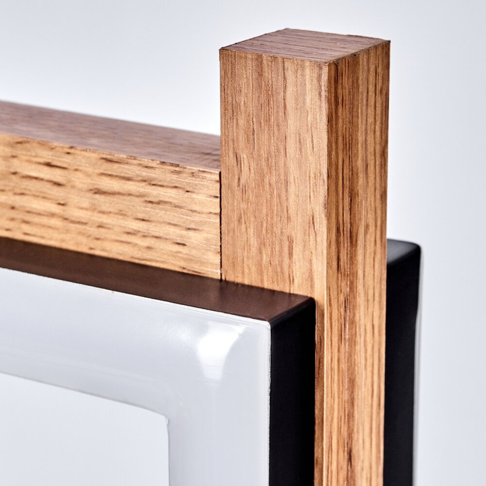 Ayajasco Lampada da tavolo LED Aspetto del legno, Nero, 1-Luce