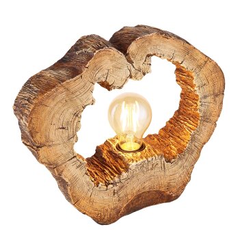Globo VINZENZ Lampada da tavolo Marrone, Aspetto del legno, 1-Luce