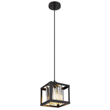 Globo MATHILDE Lampadario a sospensione Cromo, Chiaro, Nero, Trasparente, 1-Luce