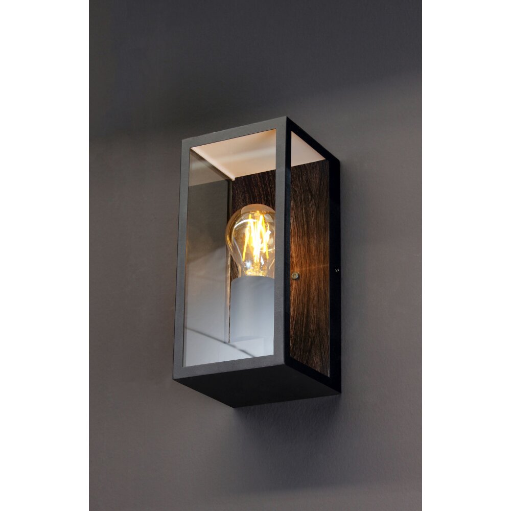 Lutec KARO Applique da esterno Aspetto del legno, Nero, 1-Luce main product photo