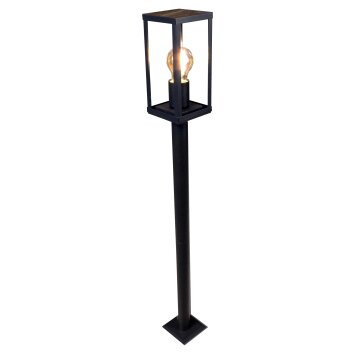 Lutec KARO Lampioncino Segnapasso Aspetto del legno, Nero, 1-Luce