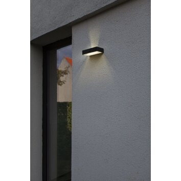 Lutec FADI Applique da esterno LED Nero, 1-Luce, Sensori di movimento
