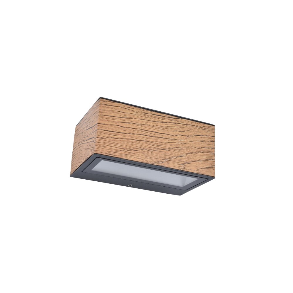 Lutec Gemini Applique da esterno LED Antracite, Aspetto del legno, 1-Luce main product photo