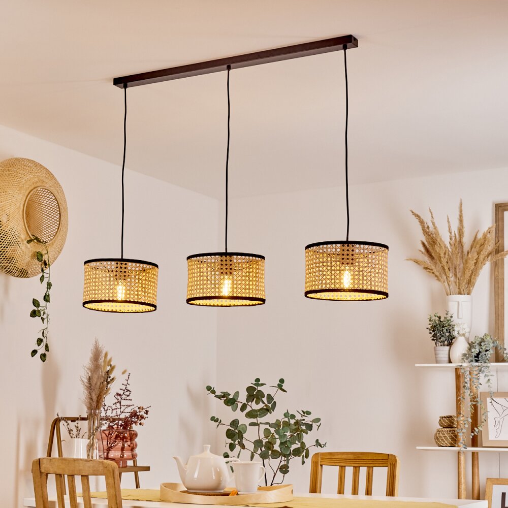 Carbonalito Lampada a Sospensione Nero, 3-Luci