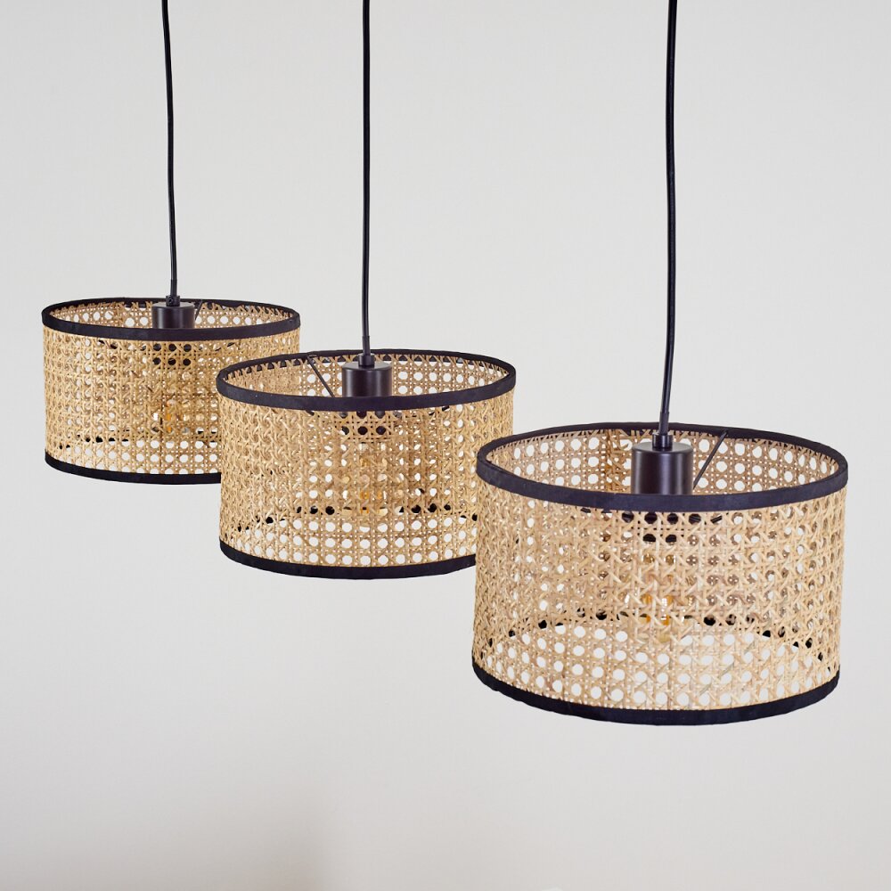 Carbonalito Lampada a Sospensione Nero, 3-Luci