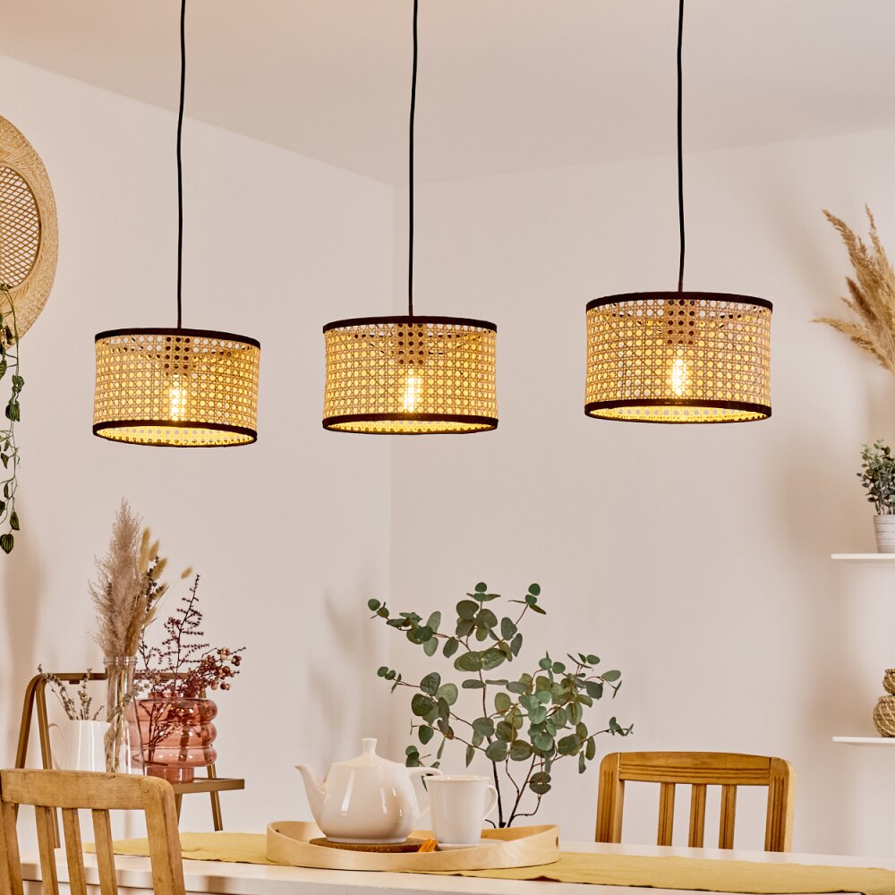 Carbonalito Lampada a Sospensione Nero, 3-Luci