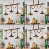 Bolombolo Lampada a Sospensione Oro, Nero, 3-Luci