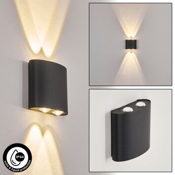 Oiba Applique da esterno LED Grigio, 1-Luce