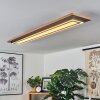 Blandford Plafoniera LED Marrone, Aspetto del legno, Nero, 2-Luci, Telecomando