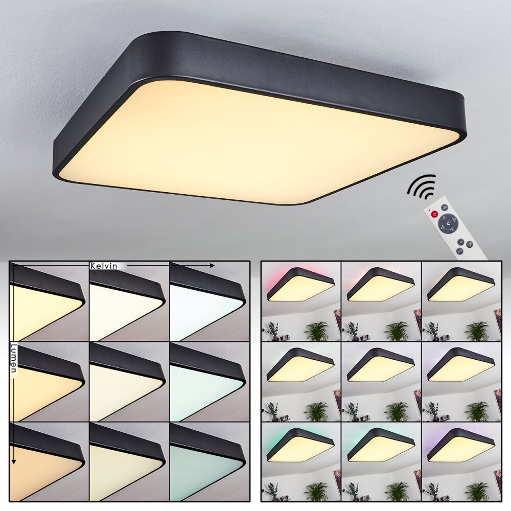Batamoto Plafoniera LED Nero, Bianco, 2-Luci, Telecomando, Cambia colore main product photo