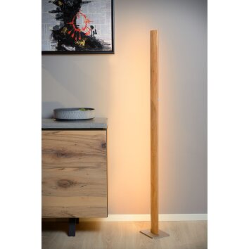 Lucide SYTZE Lampada da terra LED Legno chiaro, 1-Luce