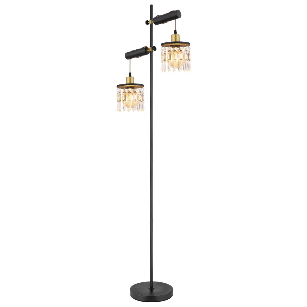 Globo COMMA Lampada da terra Ottone, Grigio fumo, Nero, 2-Luci main product photo