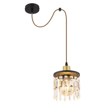 Globo COMMA Lampadario a sospensione Ottone, Grigio fumo, Nero, 1-Luce