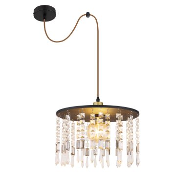 Globo COMMA Lampadario a sospensione Ottone, Grigio fumo, Nero, 1-Luce