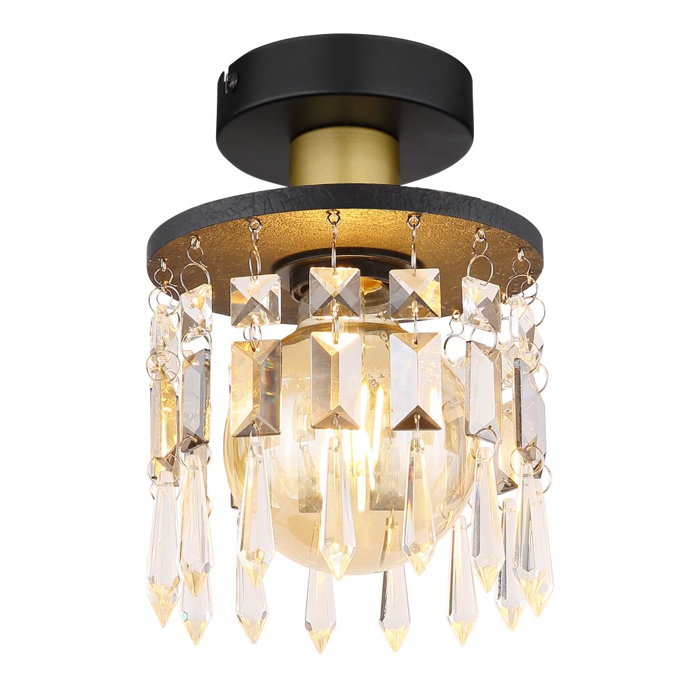 Globo COMMA Plafoniera Ottone, Grigio fumo, Nero, 1-Luce main product photo