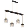Globo COMMA Lampada a Sospensione Ottone, Grigio fumo, Nero, 4-Luci
