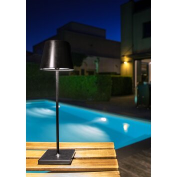 Lucide JUSTIN Lampada da tavolo LED Nero, 1-Luce