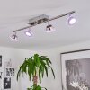 Marsen Plafoniera LED Cromo, Nichel opaco, 4-Luci, Telecomando, Cambia colore