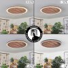Rocha Plafoniera LED Marrone, Aspetto del legno, Nero, 1-Luce